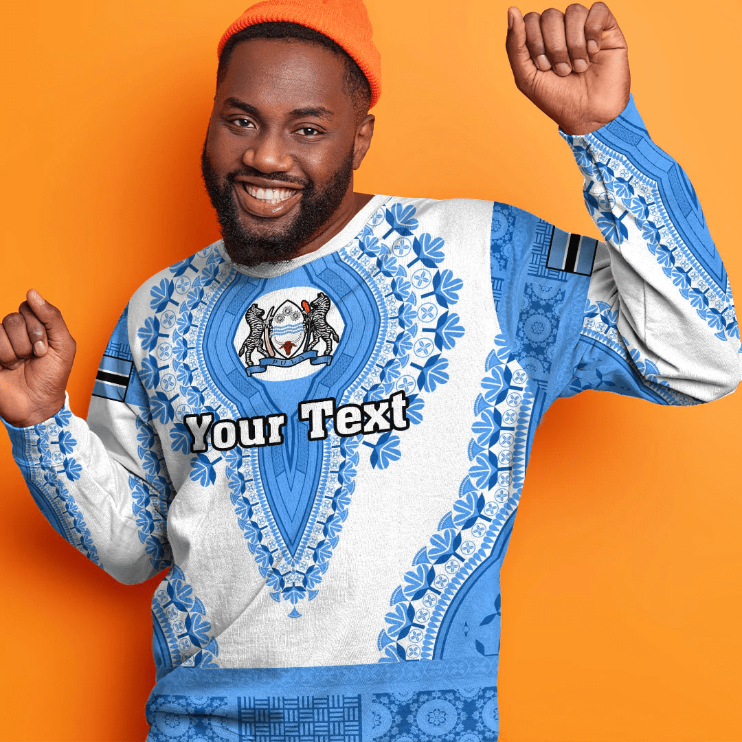 Africa Clothing Botswana White Version Sweatshirt Vintage African Dashiki