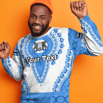 Africa Clothing Botswana White Version Sweatshirt Vintage African Dashiki