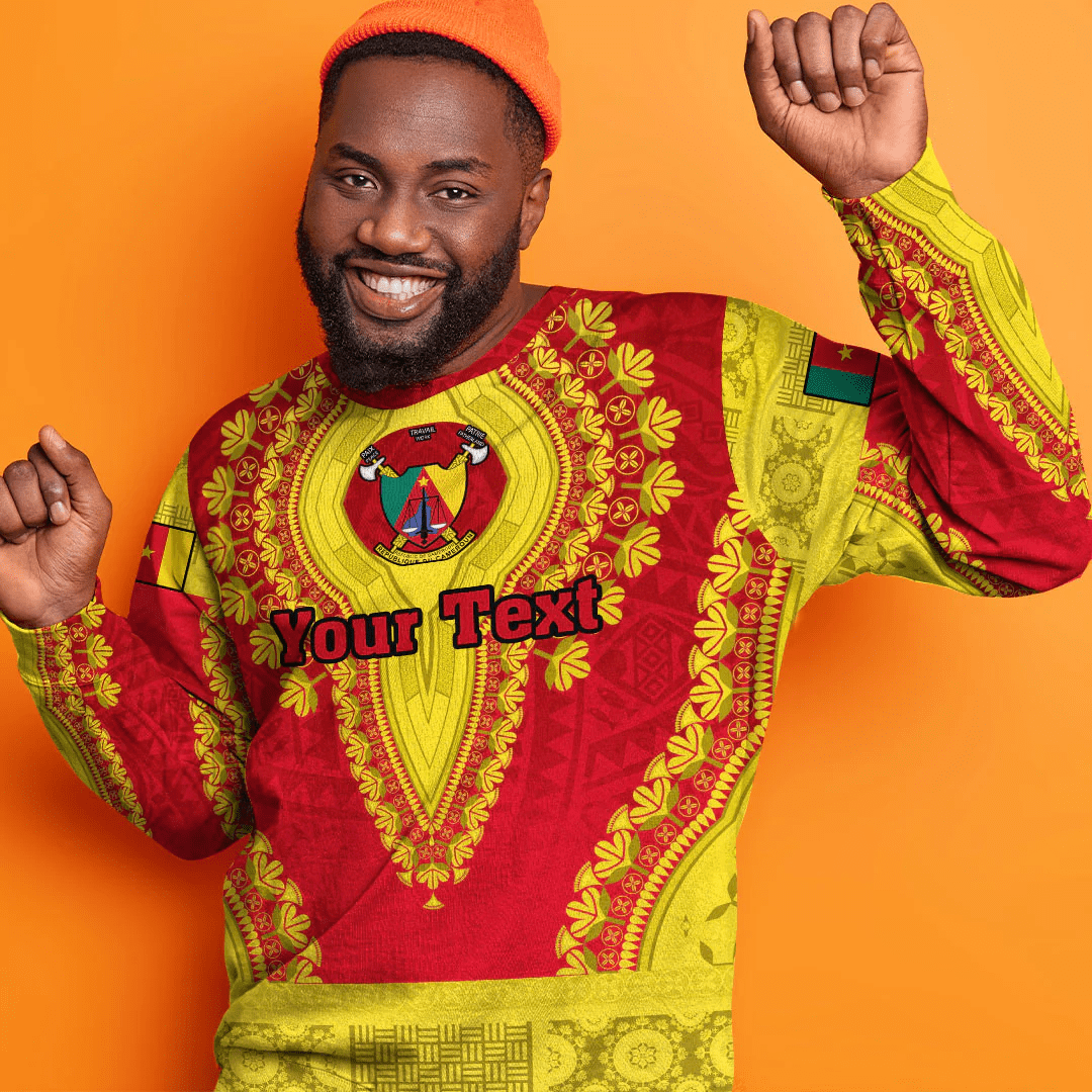 Africa Clothing Cameroon Red Version Sweatshirt Vintage African Dashiki