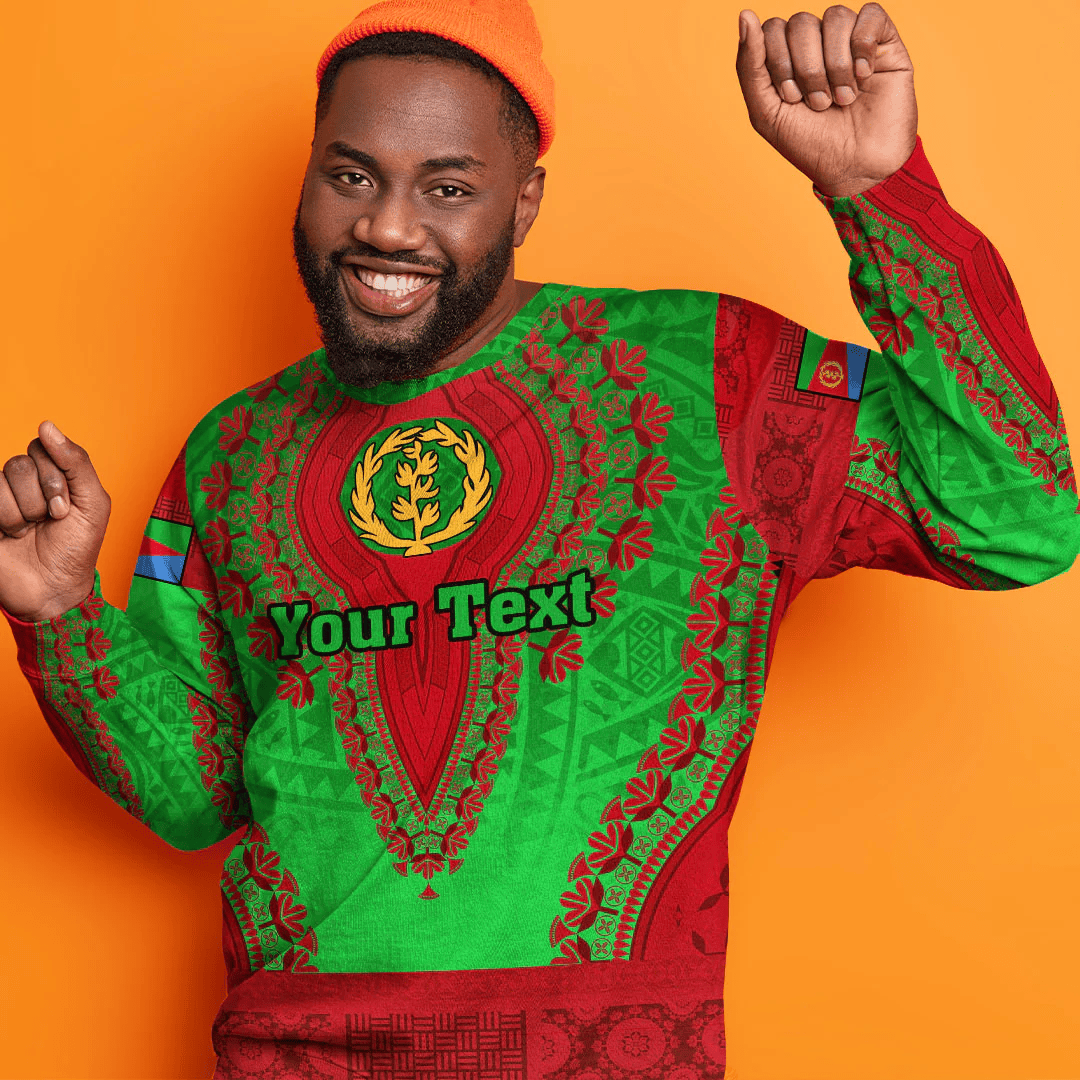 Africa Clothing Eritrea Green Version Sweatshirt Vintage African Dashiki