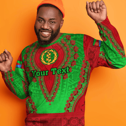 Africa Clothing Eritrea Green Version Sweatshirt Vintage African Dashiki