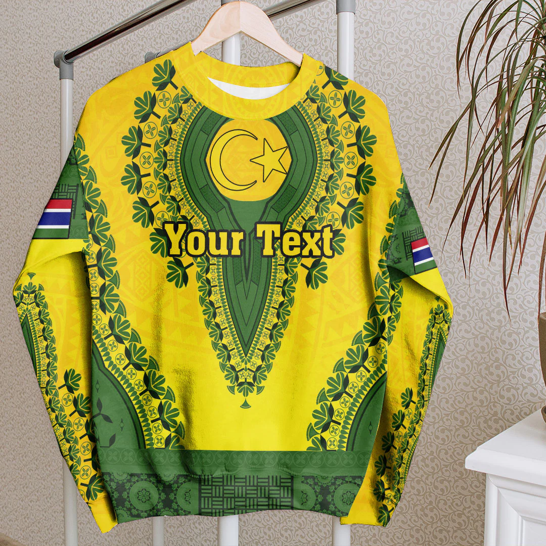 Africa Clothing Gambia Yellow Version Sweatshirt Vintage African Dashiki
