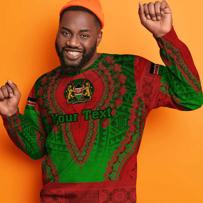 Africa Clothing Kenya Green Version Sweatshirt Vintage African Dashiki