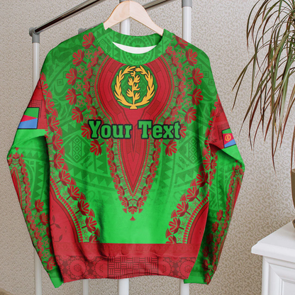 Africa Clothing Eritrea Green Version Sweatshirt Vintage African Dashiki