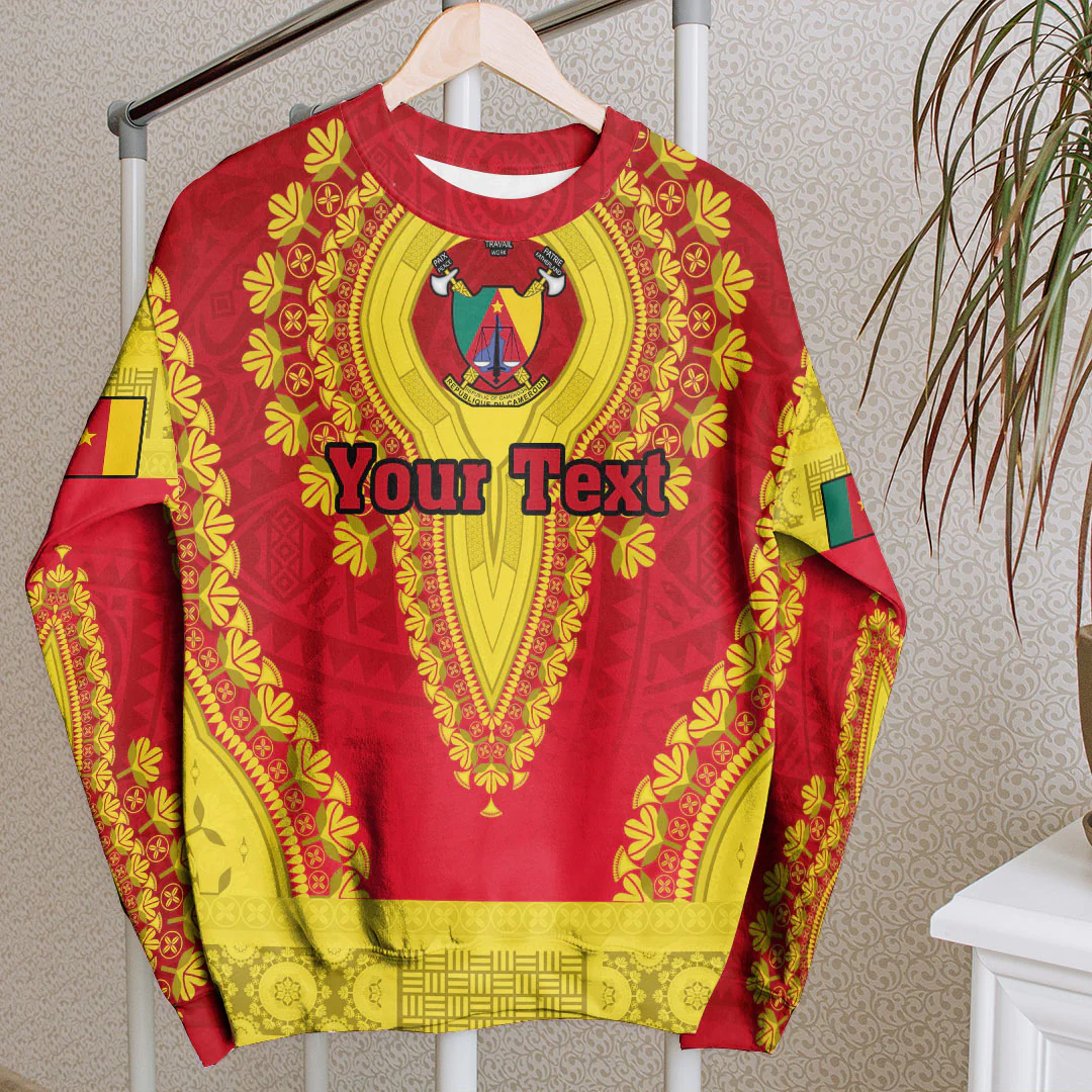 Africa Clothing Cameroon Red Version Sweatshirt Vintage African Dashiki