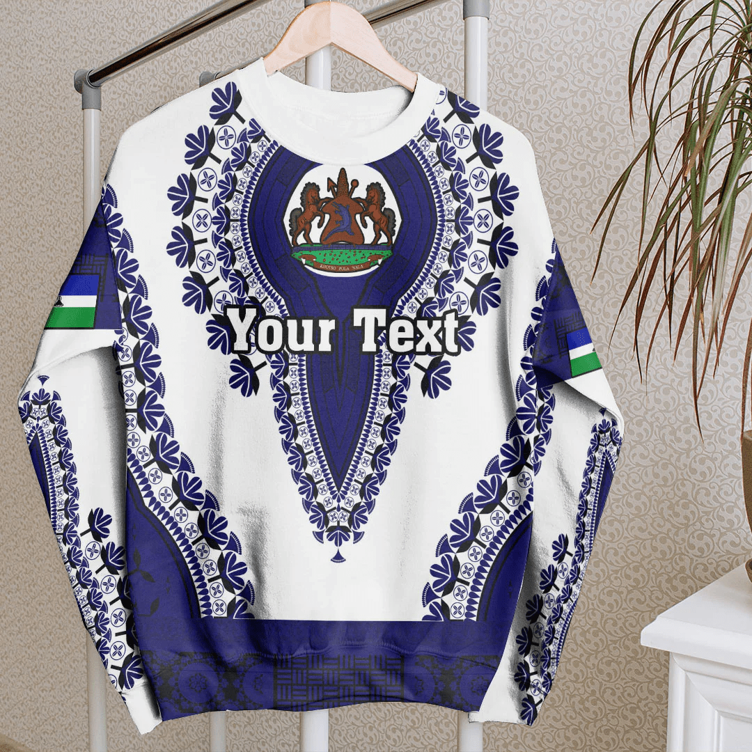 Africa Clothing Lesotho White Version Sweatshirt Vintage African Dashiki
