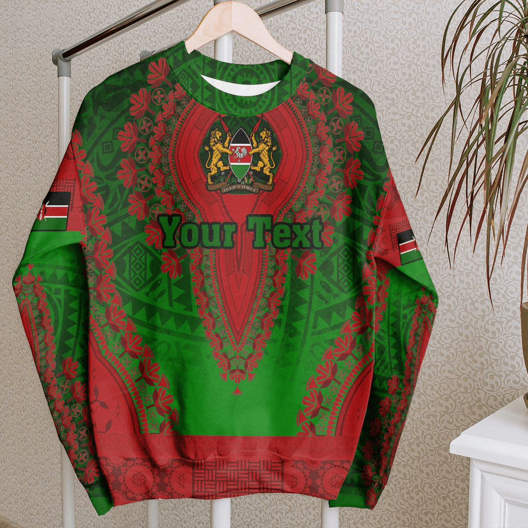 Africa Clothing Kenya Green Version Sweatshirt Vintage African Dashiki