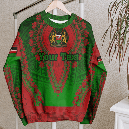 Africa Clothing Kenya Green Version Sweatshirt Vintage African Dashiki