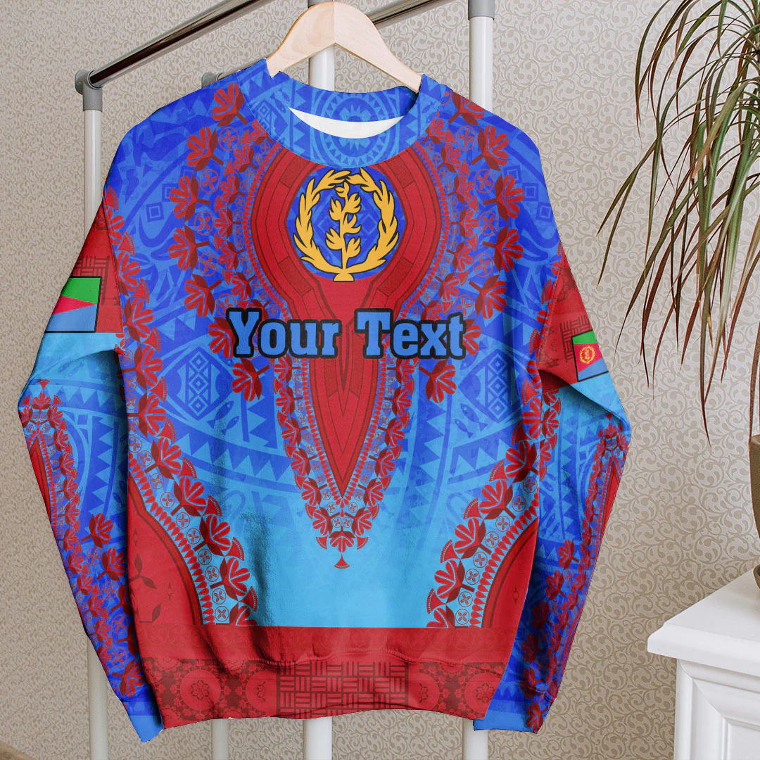 Africa Clothing Eritrea Blue Version Sweatshirt Vintage African Dashiki
