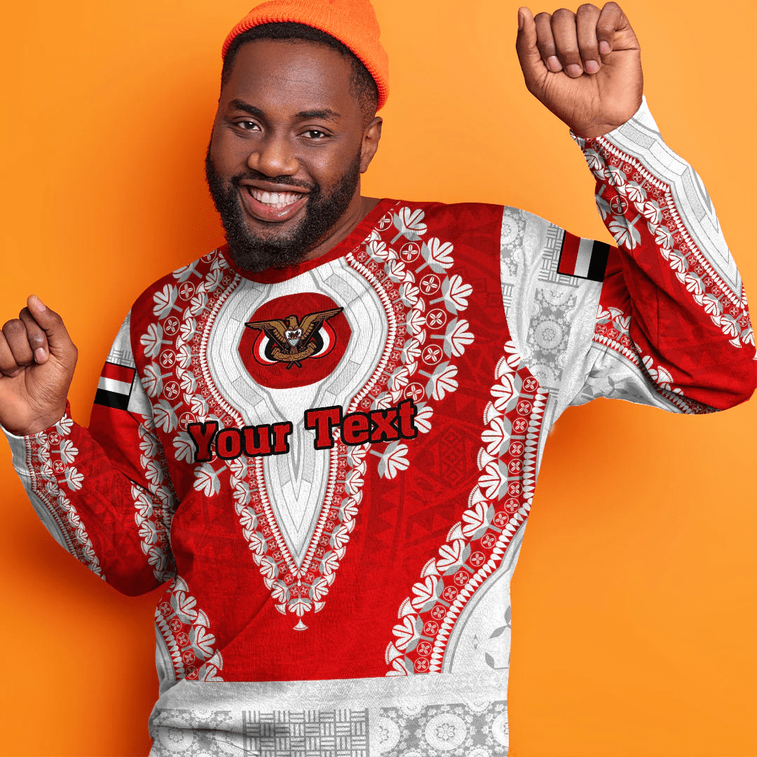 Africa Clothing Yemen Red Version Sweatshirt Vintage African Dashiki