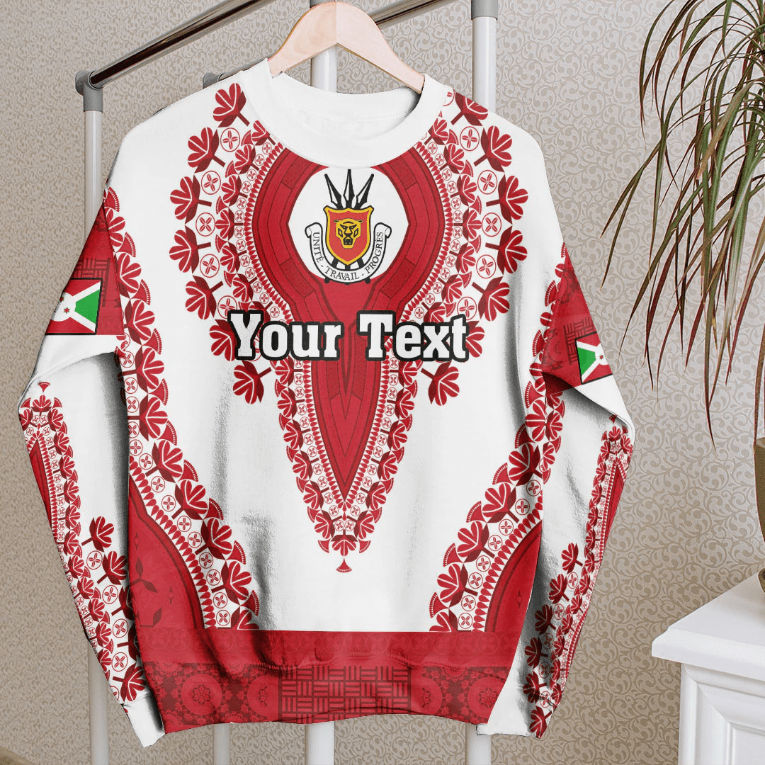 Africa Clothing Burundi White Verison Sweatshirt Vintage African Dashiki