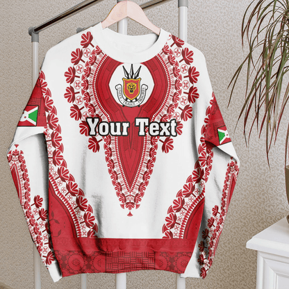 Africa Clothing Burundi White Verison Sweatshirt Vintage African Dashiki