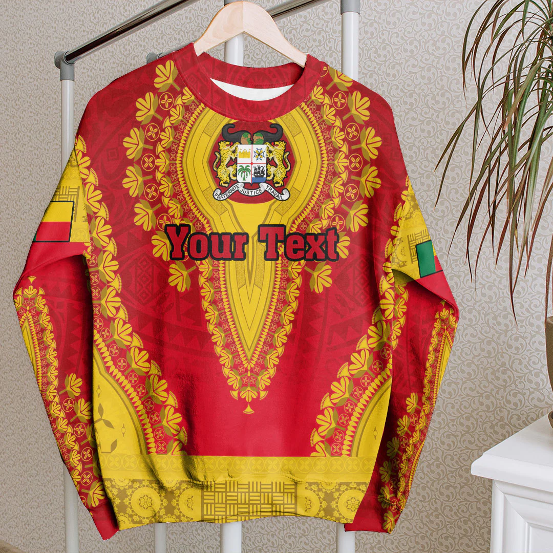 Africa Clothing Benin Red Version Sweatshirt Vintage African Dashiki