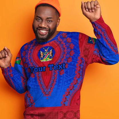 Africa Clothing Namibia Blue Version Sweatshirt Vintage African Dashiki