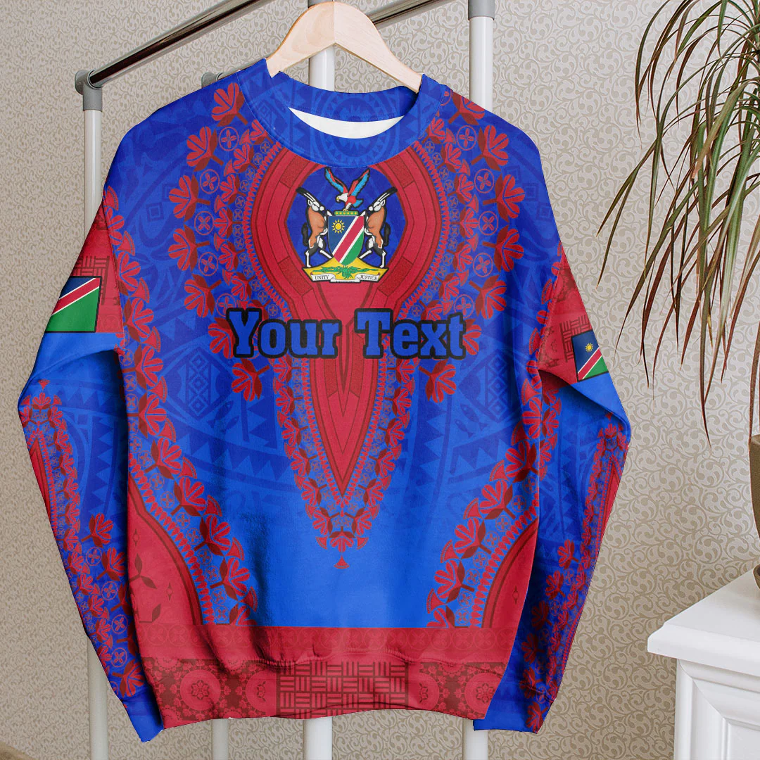 Africa Clothing Namibia Blue Version Sweatshirt Vintage African Dashiki