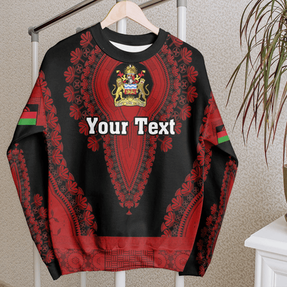 Africa Clothing Malawi Black Version Sweatshirt Vintage African Dashiki