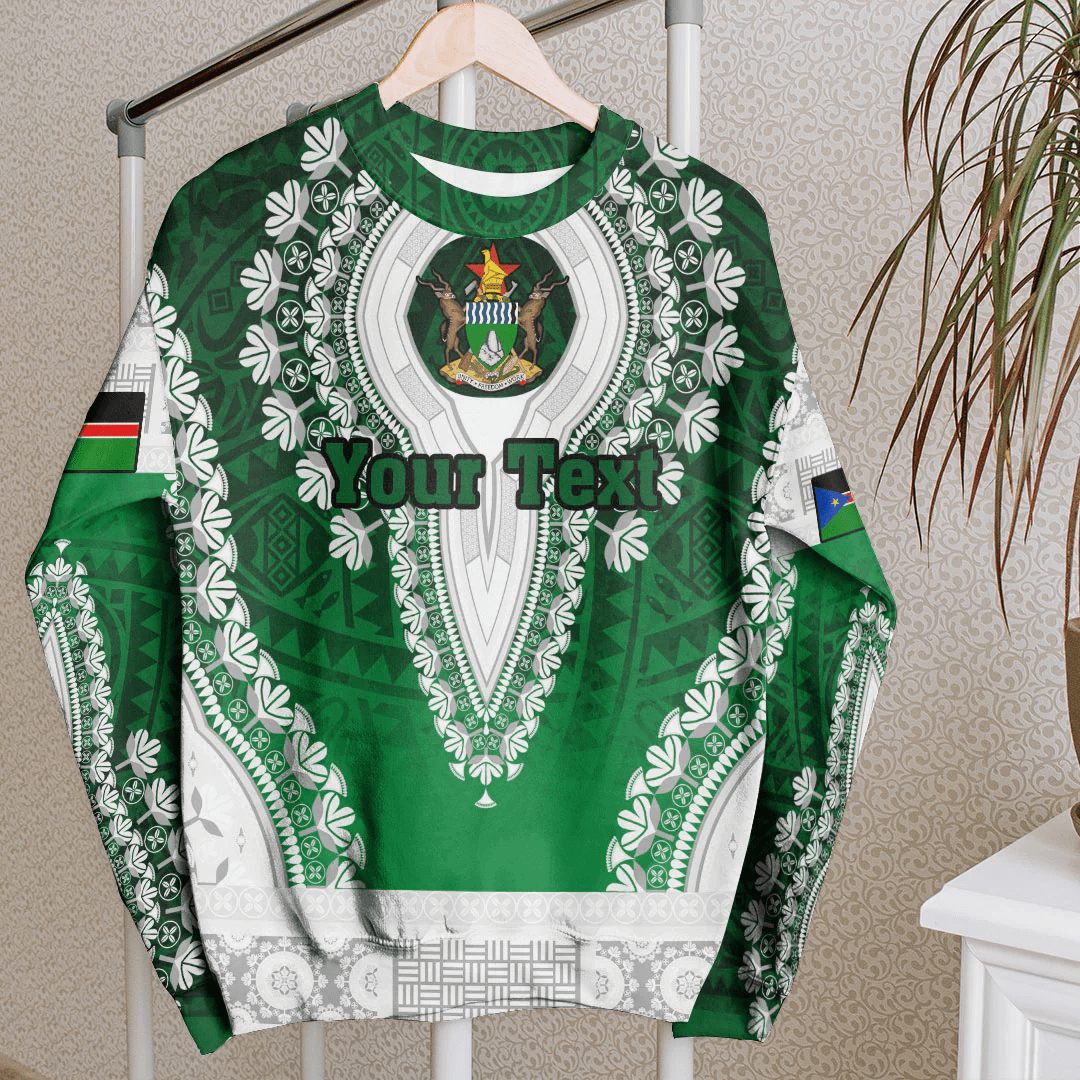Africa Clothing Sudan Green Version Sweatshirt Vintage African Dashiki