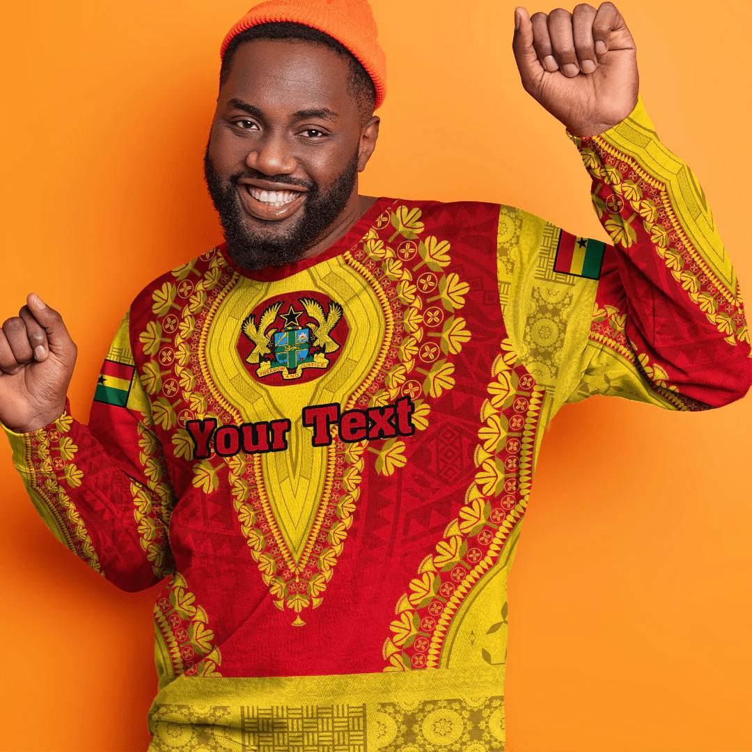 Africa Clothing Ghana Red Version Sweatshirt Vintage African Dashiki