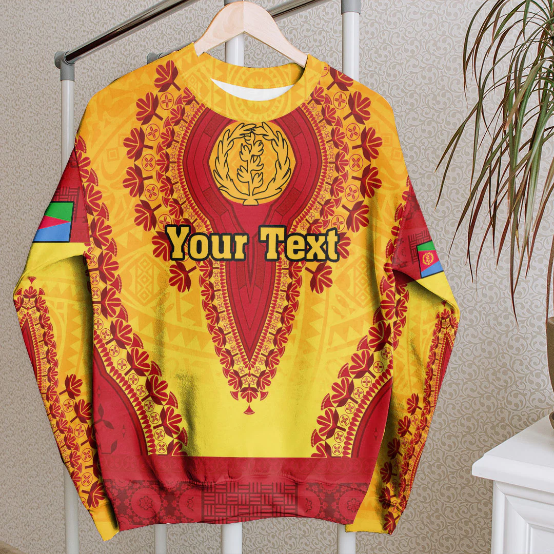 Africa Clothing Eritrea Yellow Version Sweatshirt Vintage African Dashiki