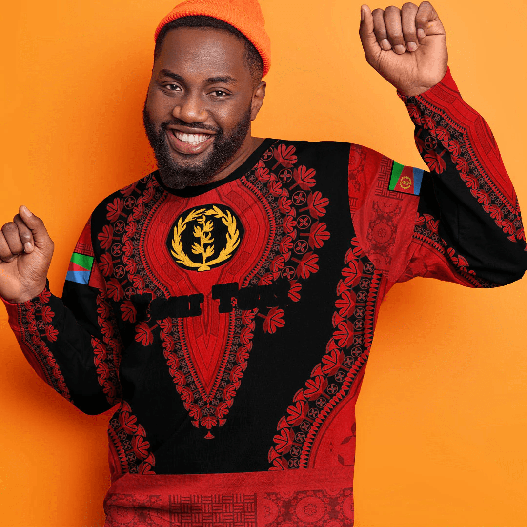 Africa Clothing Eritrea Black Version Sweatshirt Vintage African Dashiki