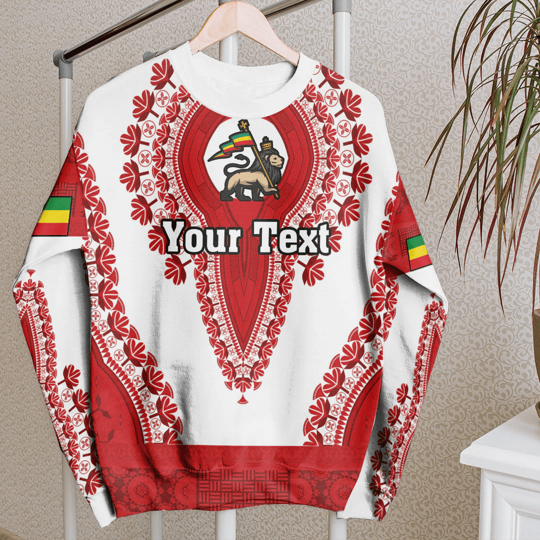 Africa Clothing Ethiopia White Version Sweatshirt Vintage African Dashiki