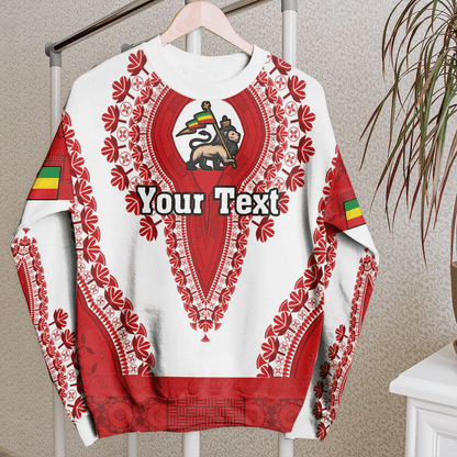 Africa Clothing Ethiopia White Version Sweatshirt Vintage African Dashiki