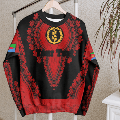 Africa Clothing Eritrea Black Version Sweatshirt Vintage African Dashiki