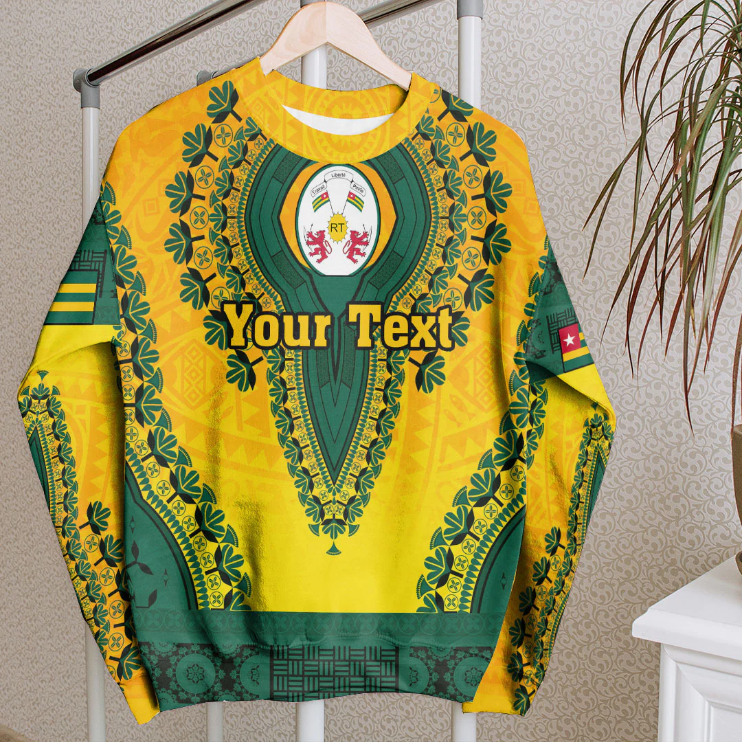 Africa Clothing Togo Yellow Version Sweatshirt Vintage African Dashiki