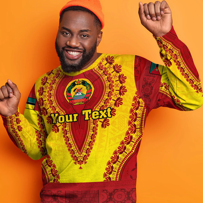 Africa Clothing Mozambique Yellow Version Sweatshirt Vintage African Dashiki