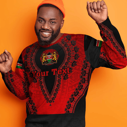 Africa Clothing Kenya Red Version Sweatshirt Vintage African Dashiki