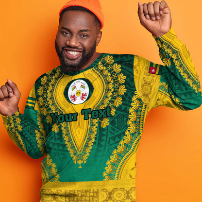 Africa Clothing Togo Green Version Sweatshirt Vintage African Dashiki
