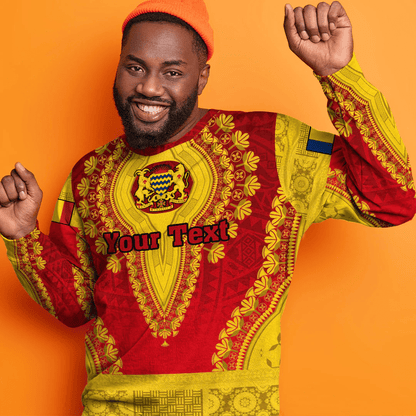 Africa Clothing Chad Red Version Sweatshirt Vintage African Dashiki