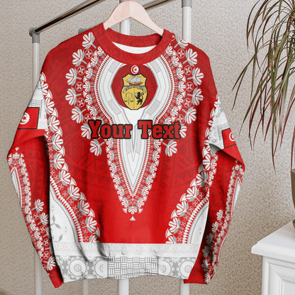 Africa Clothing Tunisia Red Version Sweatshirt Vintage African Dashiki