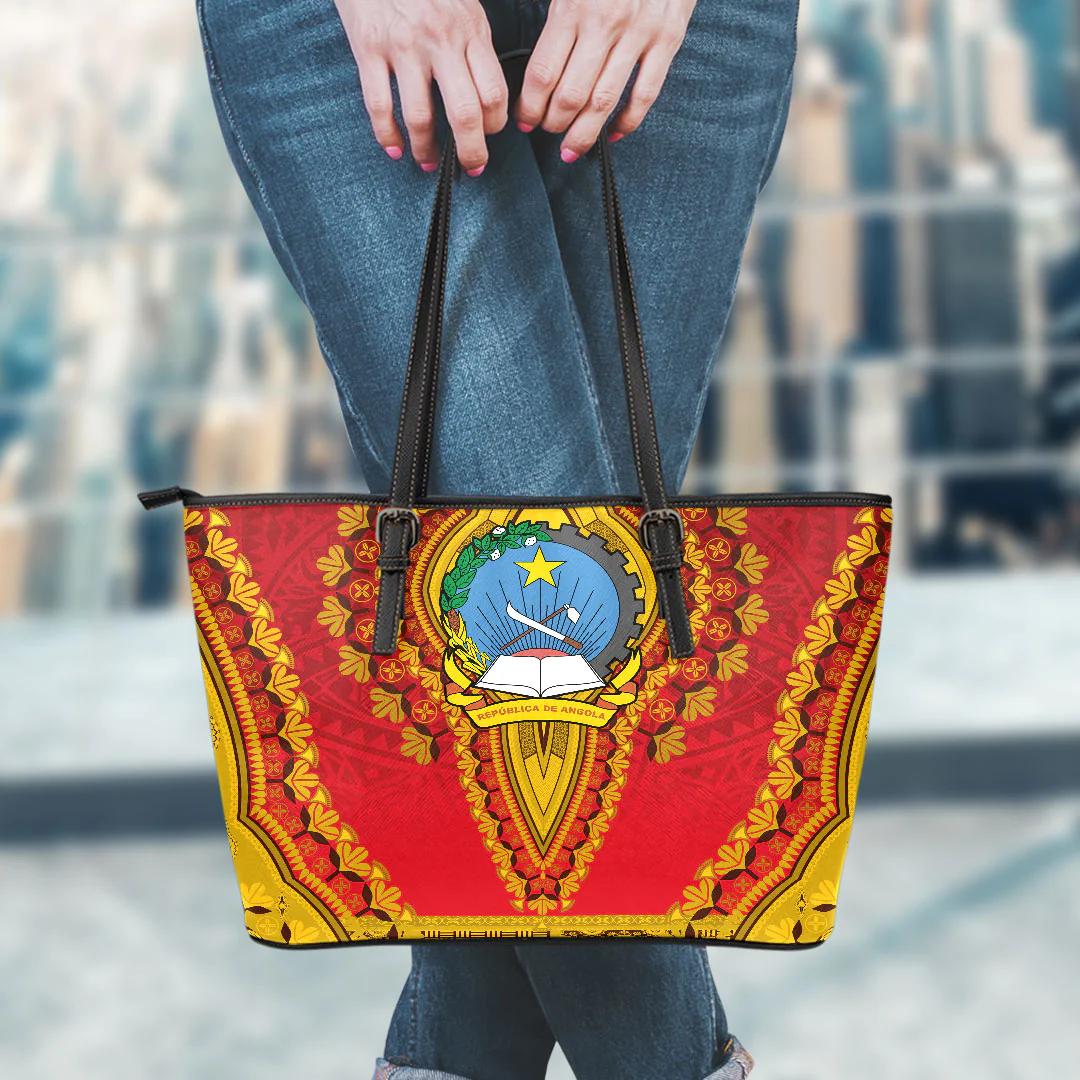 Africa Bag Angola Leather Tote Bag Vintage African Dashiki