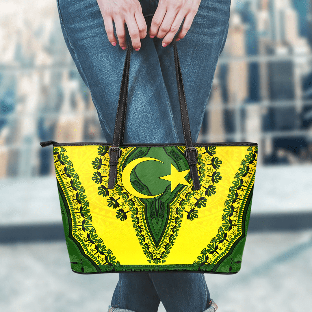 Africa Bag Gambia Yellow Version Leather Tote Bag Vintage African Dashiki