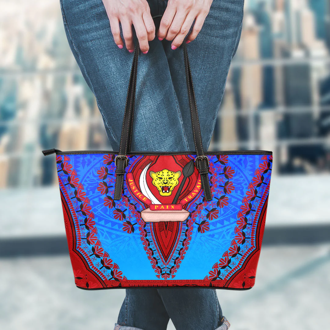 Africa Bag Democratic Republic Of The Congo Leather Tote Bag Vintage African Dashiki