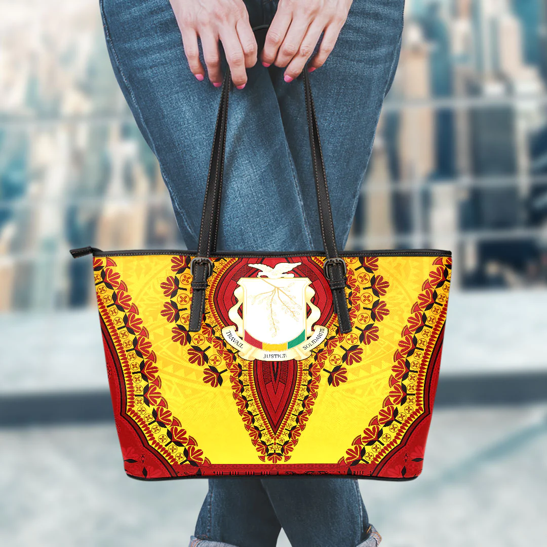 Africa Bag Guinea Yellow Version Leather Tote Bag Vintage African Dashiki