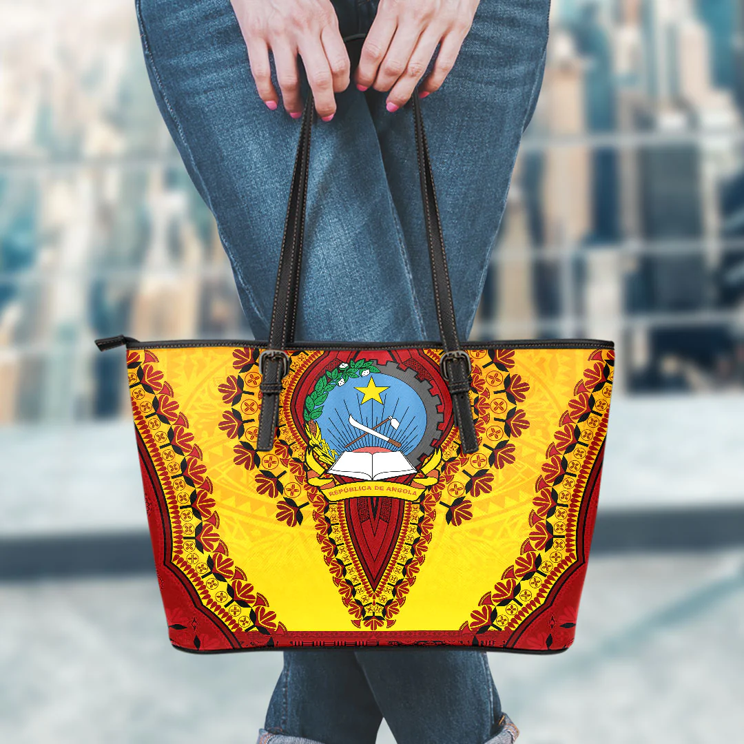 Africa Bag Angola Yellow Version Leather Tote Bag Vintage African Dashiki