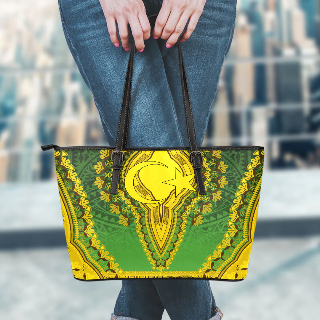 Africa Bag Gambia Green Version Leather Tote Bag Vintage African Dashiki