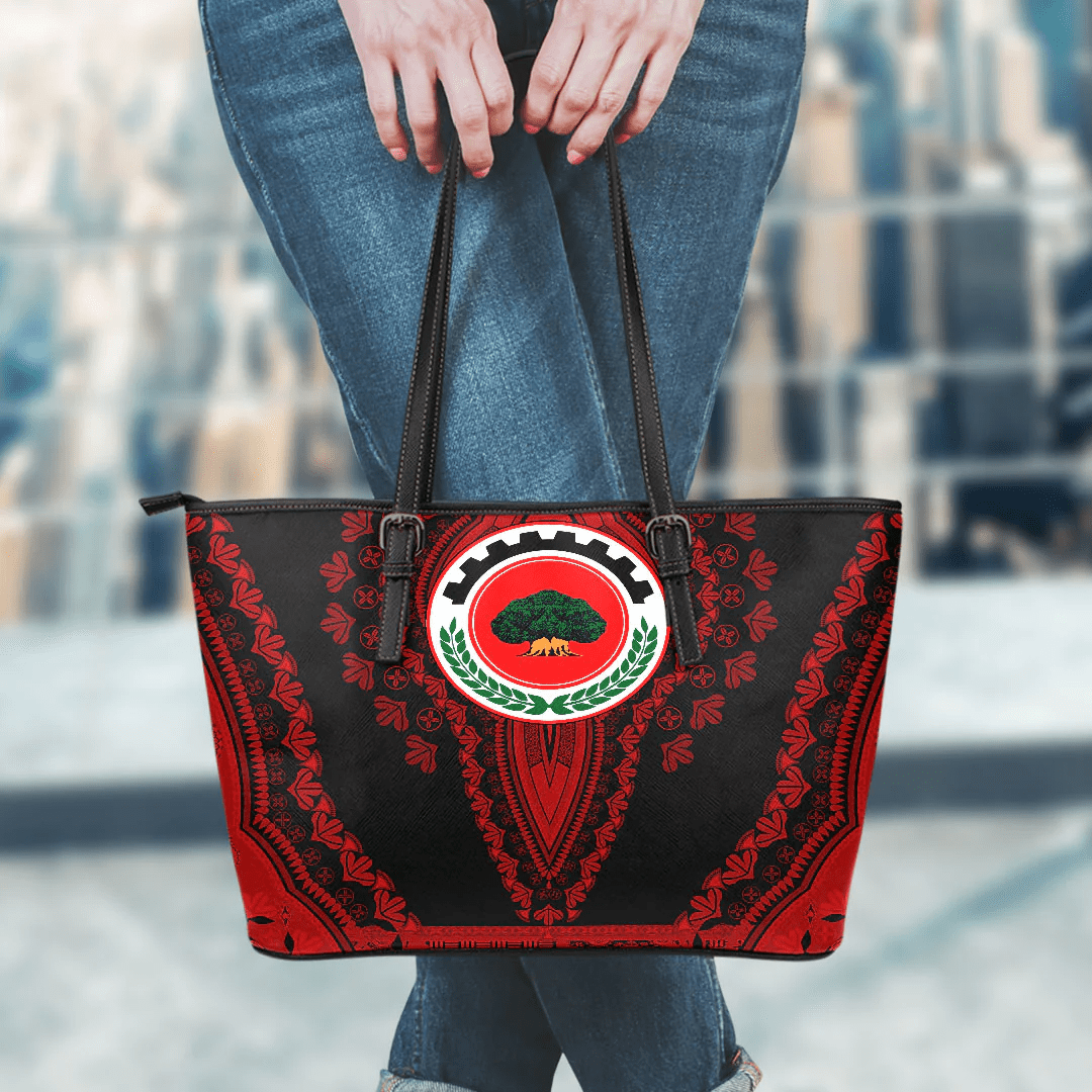 Africa Bag Oromia Black Version Ethiopia National Regional State Leather Tote Bag Vintage African Dashiki