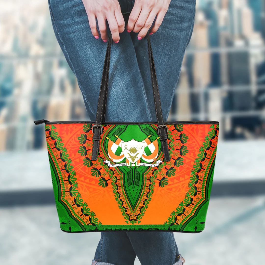 Africa Bag Niger Leather Tote Bag Vintage African Dashiki