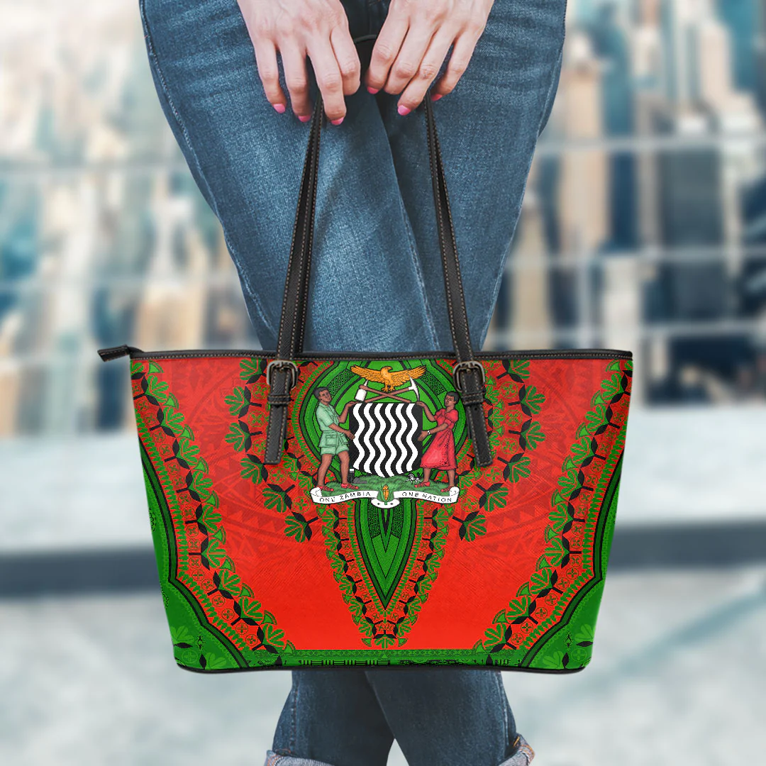 Africa Bag Zambia Red Version Leather Tote Bag Vintage African Dashiki