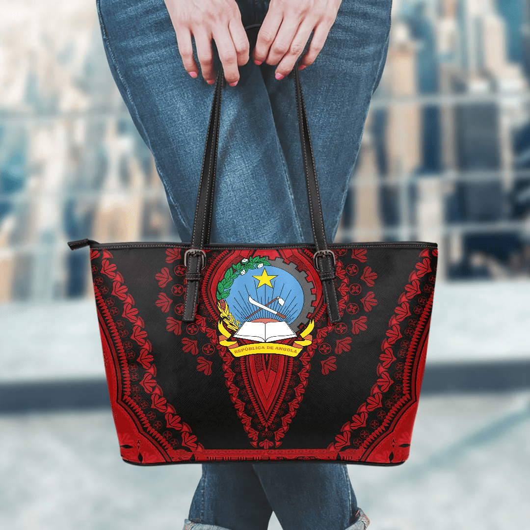 Africa Bag Angola Black Version Leather Tote Bag Vintage African Dashiki