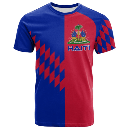 Haiti T Shirt Symmetry Style Haiti Coat of Arms Printed Shirt