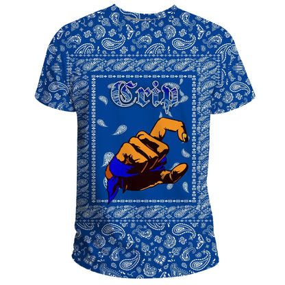 Crips Girl T-Shirt Blue Bandana Unisex Shirt