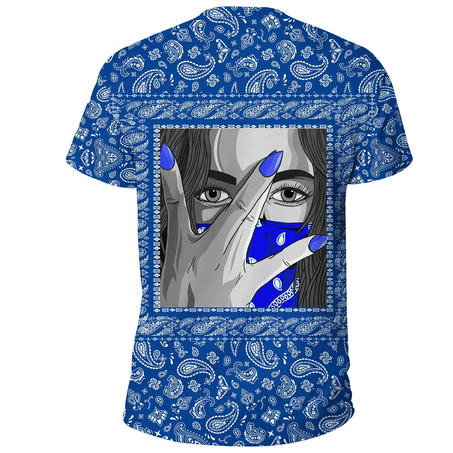 Crips Girl T-Shirt Blue Bandana Unisex Shirt