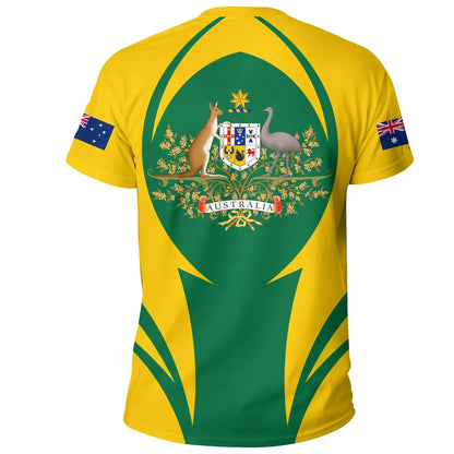 Australia T Shirt Action Flag Yellow