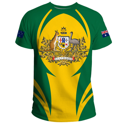 Australia T Shirt Action Flag Green