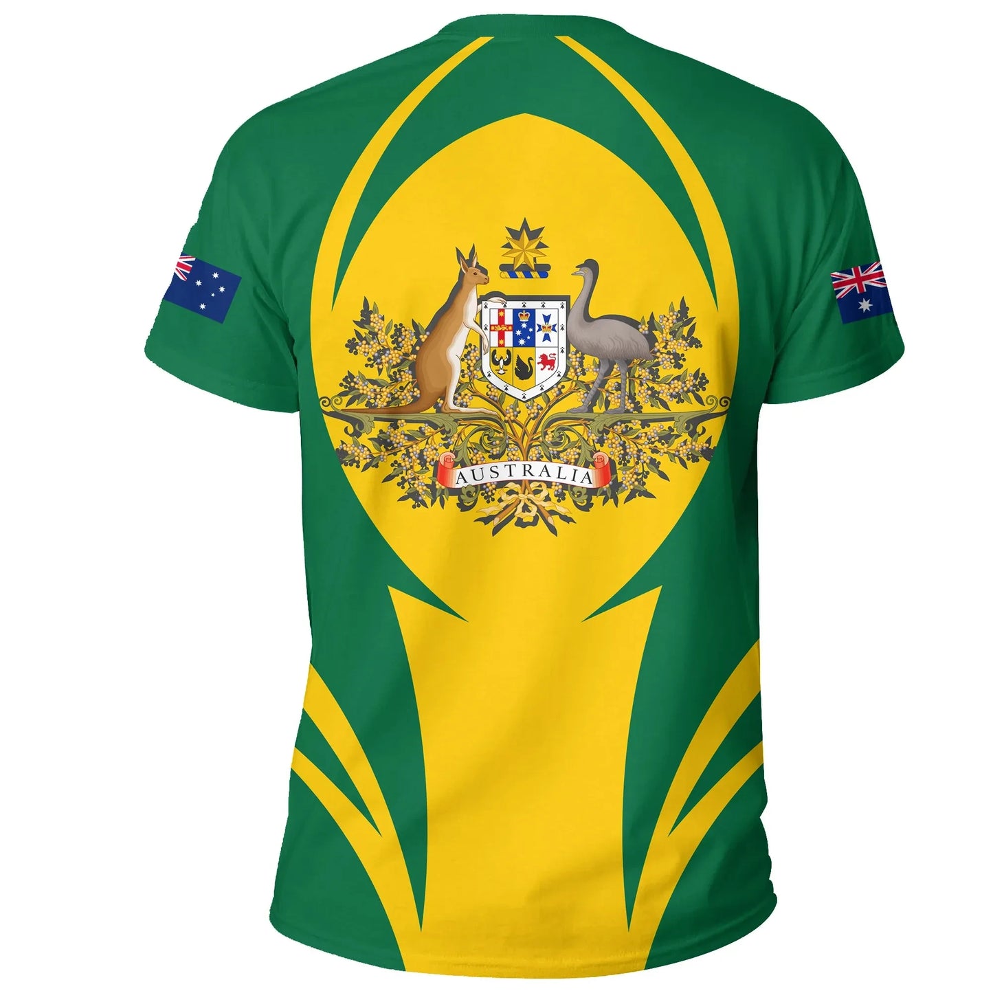Australia T Shirt Action Flag Green