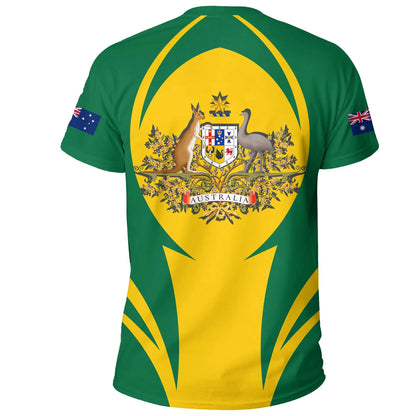 Australia T Shirt Action Flag Green